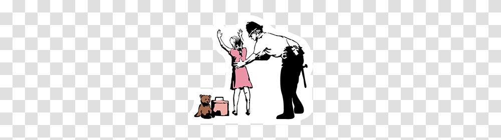 Banksy Sticker Decal Vinyl Graffiti Street Art Police Stop Search, Person, Performer, People, Worker Transparent Png