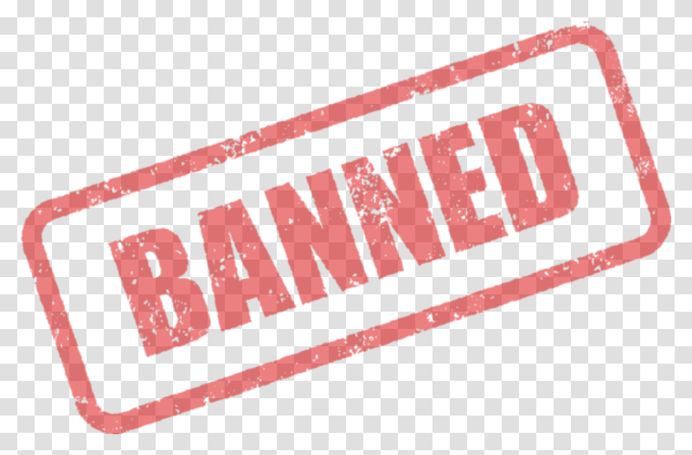 Banned Stamp Picture Carmine, Text, Word, Label, Weapon Transparent Png