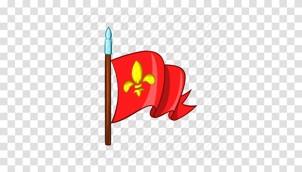Banner Battle Cartoon Flag Knight Medieval Red Icon, Hydrant, Brass Section, Musical Instrument, Weapon Transparent Png