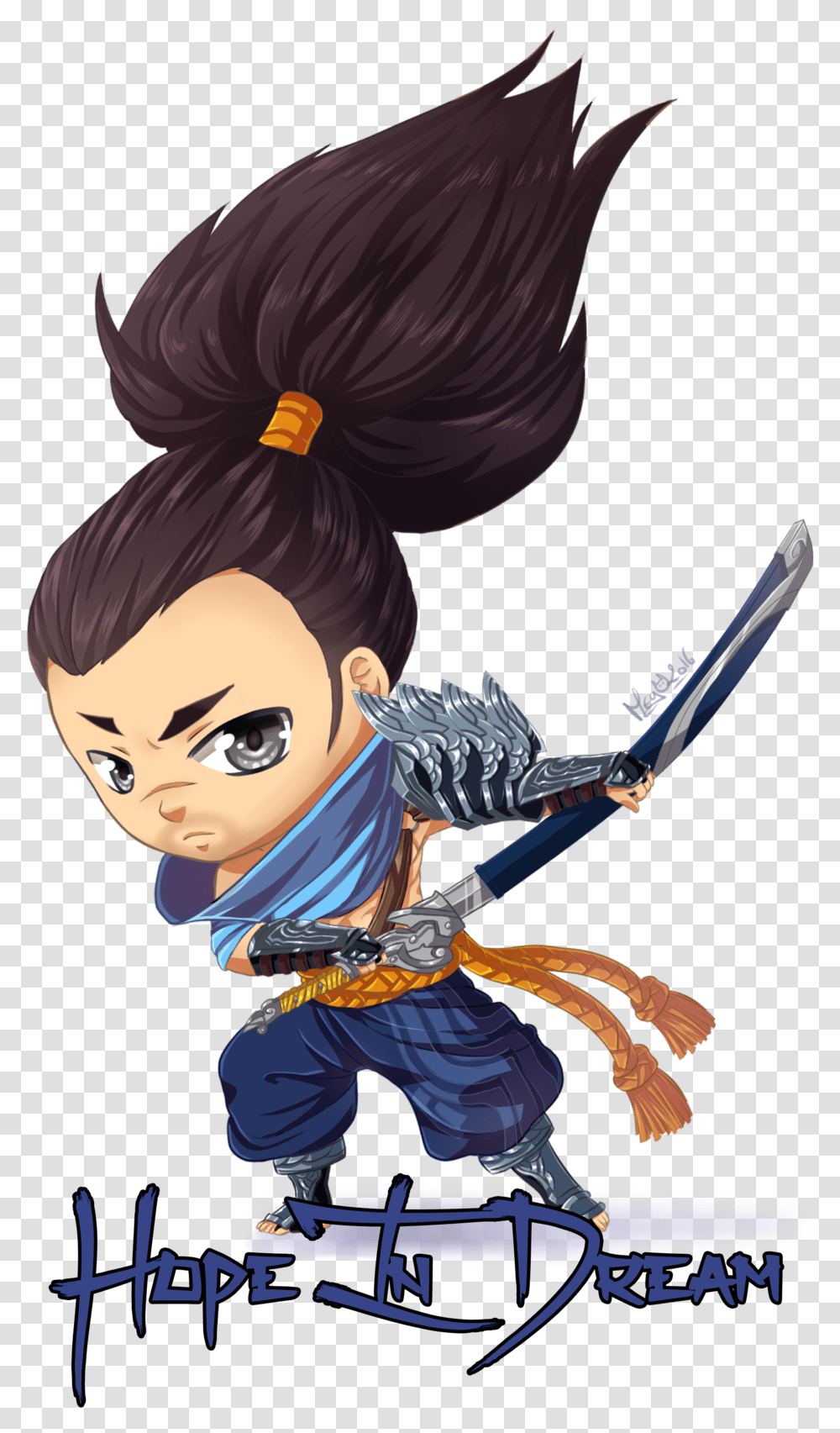 Banner Black And White Download Collection Of Drawing League Of Legends Chibi Yasuo, Hair, Person, Human, Manga Transparent Png