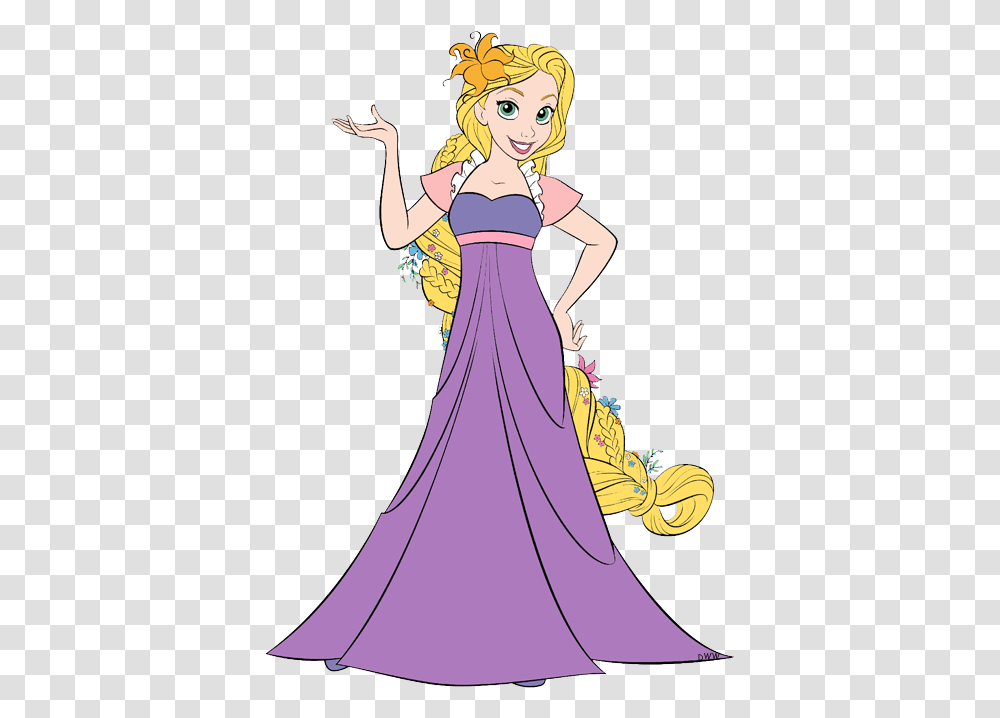 Banner Black And White Tangled Clip Art Disney Cartoon Disney Princess Rapunzel, Evening Dress, Robe, Gown Transparent Png