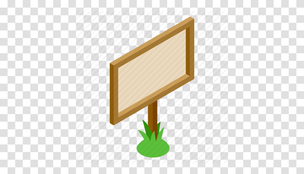 Banner Blank Grass Isometric Signboard Signpost Wood Icon, Lamp, White Board Transparent Png