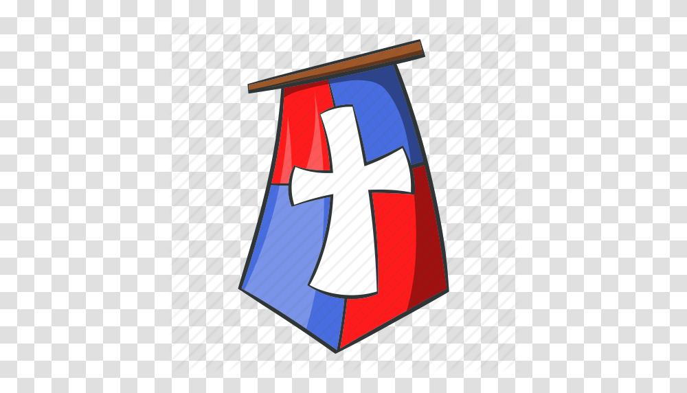 Banner Cartoon Emblem Flag Knight Medieval Pennant Icon, First Aid, Logo, Trademark Transparent Png