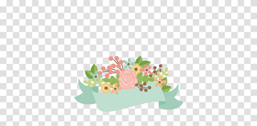 Banner Flower 1 Image Cute Flower Banner, Cream, Dessert, Food, Icing Transparent Png