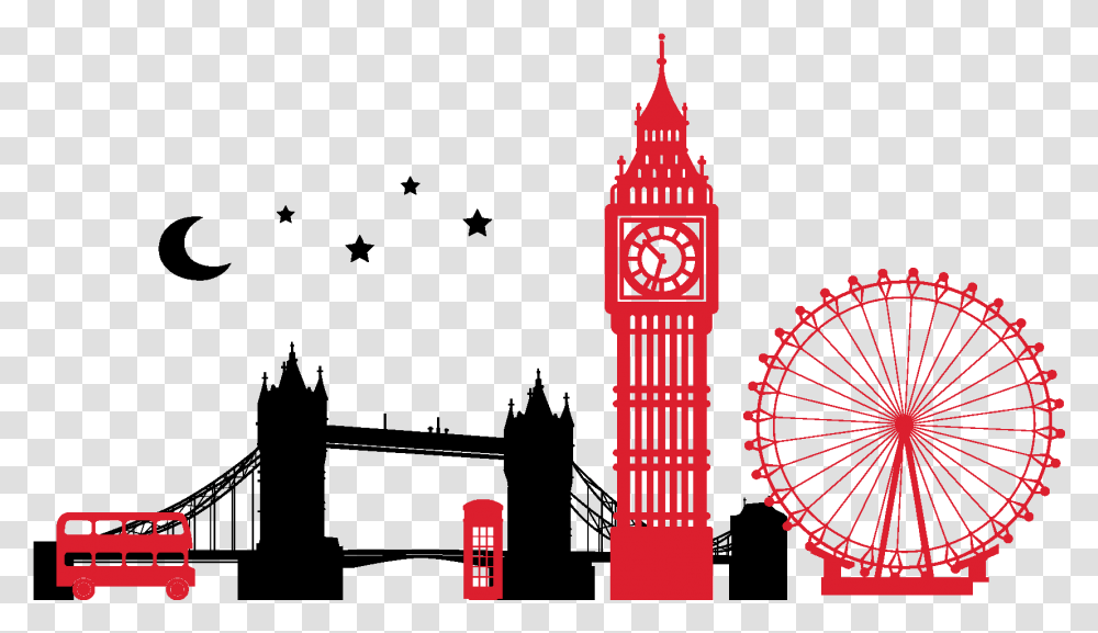 Banner Free City Silhouette Clipart London Clipart, Tower, Architecture, Building, Clock Tower Transparent Png