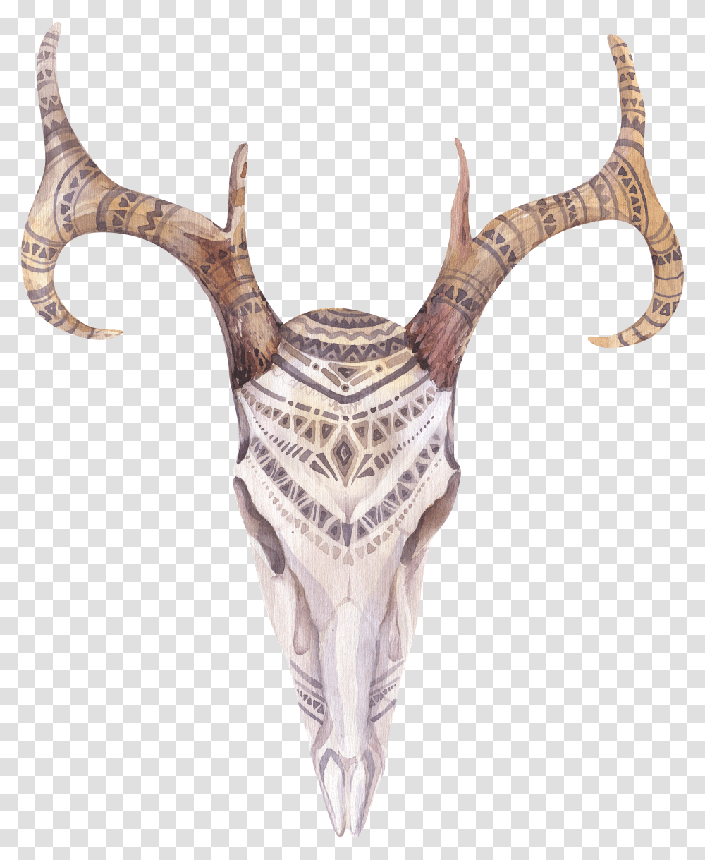 Banner Free Library Boho Chic Watercolor Painting Skull Bohemian Deer Skull Print Transparent Png