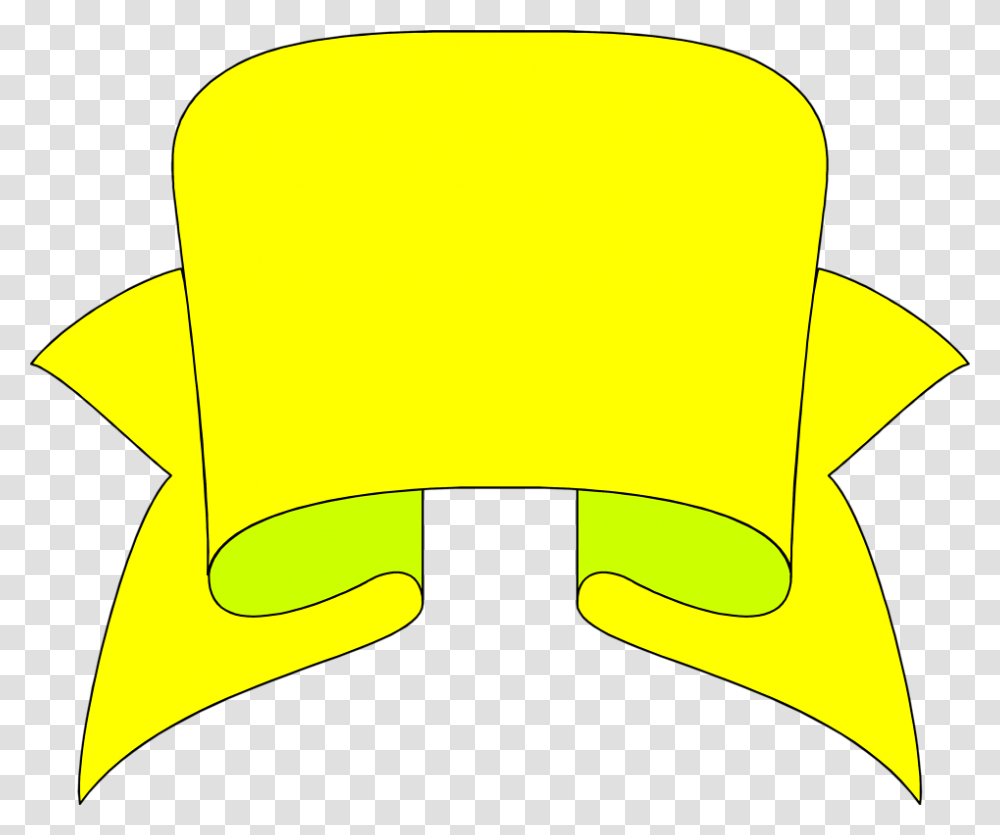 Banner Free Stock Photo Illustration Of A Blank Yellow Banner, Baseball Cap, Hat Transparent Png