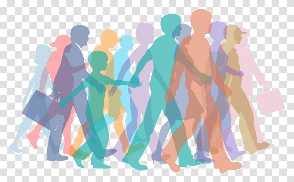 Banner Freeuse Download Clip Art Crowds Silhouette Crowd Crowd Of People Walking Clipart, Person, Graphics, Tourist, Vacation Transparent Png