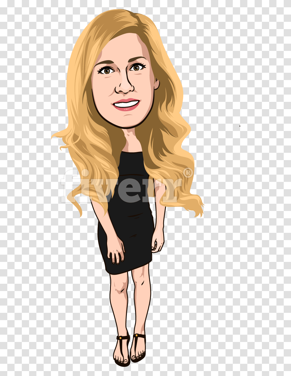 Banner Freeuse Download Draw Bobbleheads Cute Cartoon Cartoon, Person, Human, Female Transparent Png