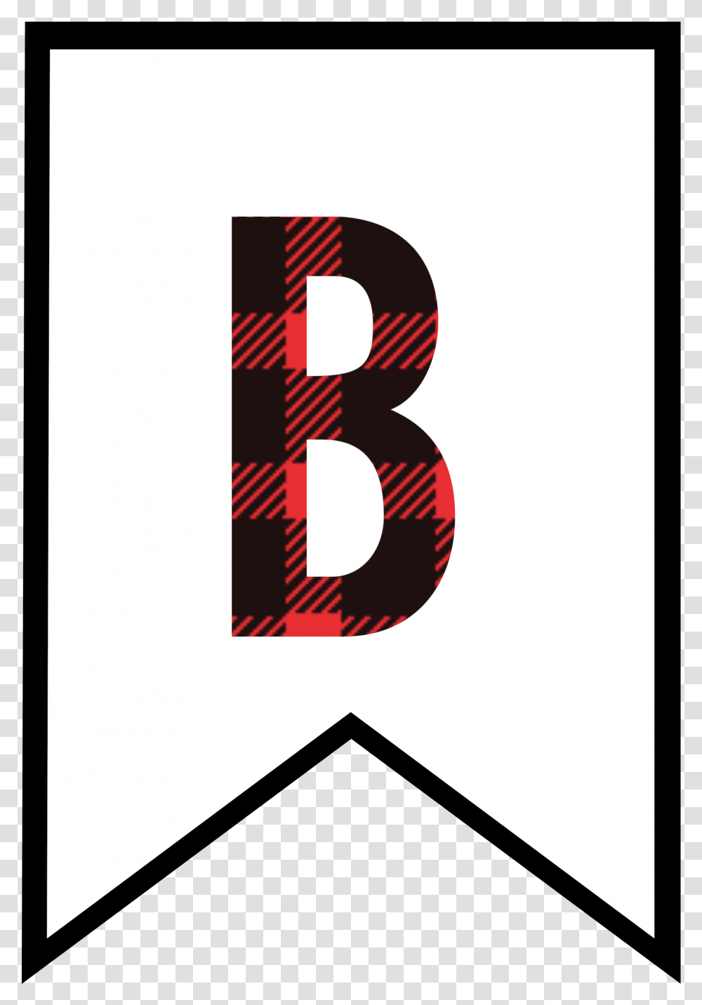 Banner Letters Plaid Design Paper Trail Letter B Red Happy Birthday Banner Printable, Number Transparent Png