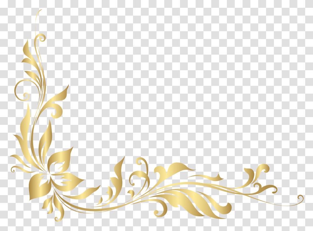 Banner Library Stock Golden Floral Decoration Gold Colour Vector, Floral Design, Pattern Transparent Png