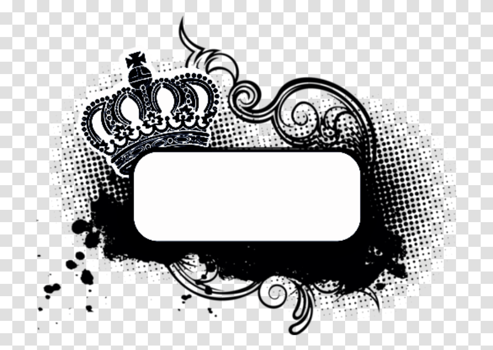 Banner Mq Banners Black Border Borders Crown Crown Border Black Background, Accessories Transparent Png
