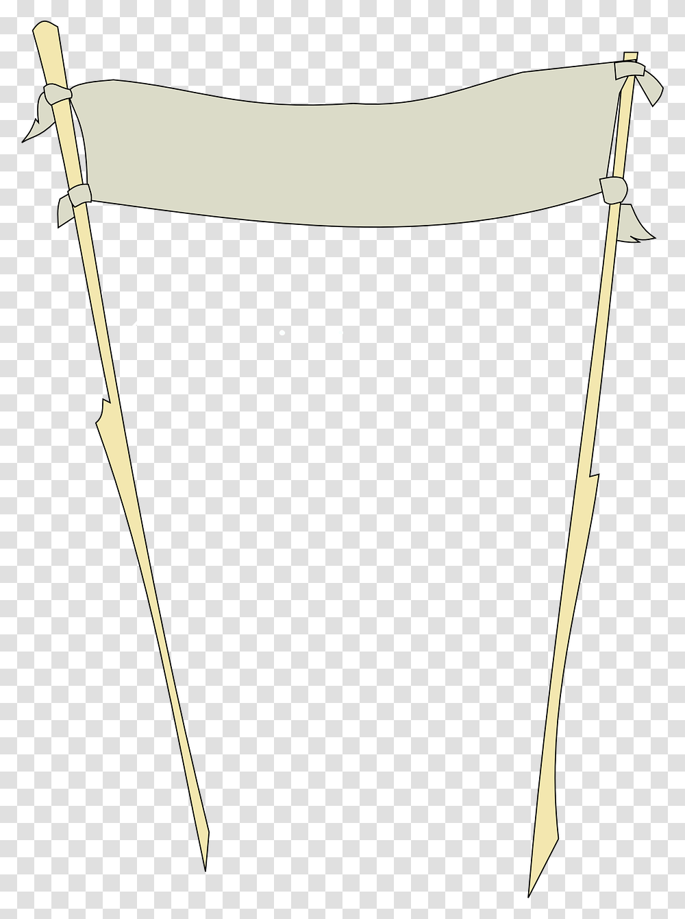 Banner On Poles, Bow, Weapon, Stick, Armor Transparent Png