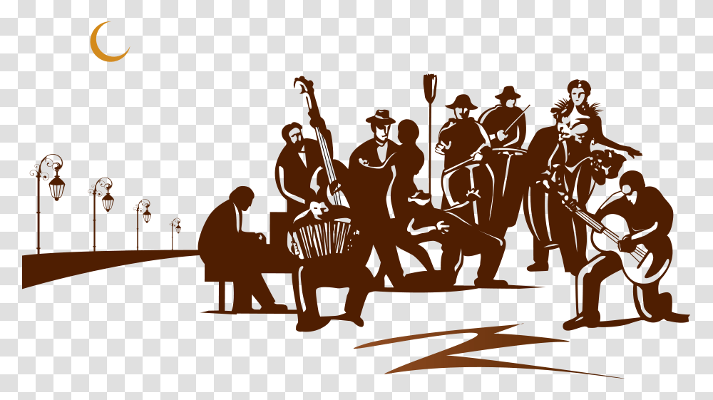 Banner Orchestra Conductor Dance Silhouette Jazz Big Band Flyer, Crowd, Poster, Festival Transparent Png