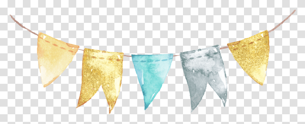 Banner Pennant Flags Garland Teal Gold Flag, Clothing, Apparel, Arrowhead, Underwear Transparent Png