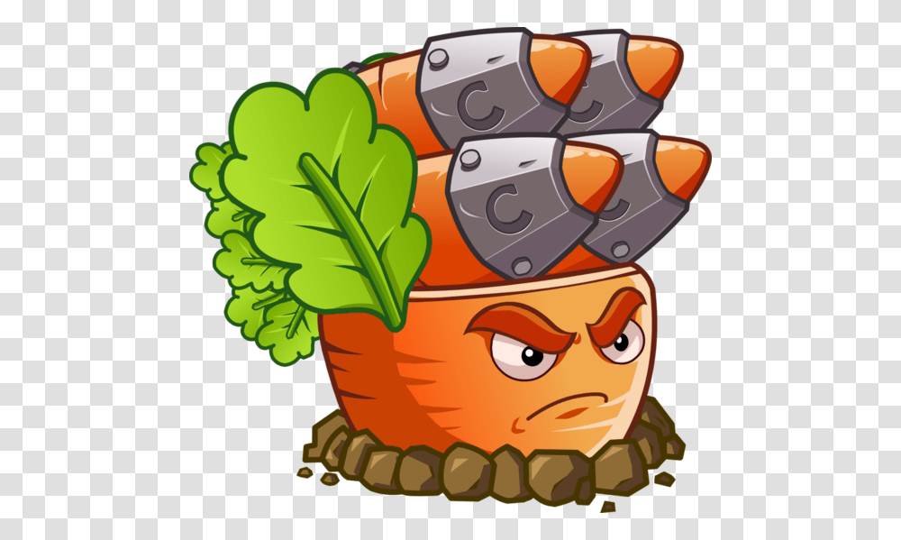 Banner Royalty Free Library Carrot Clipart Character Character Plants Vs Zombies, Food, Vegetable, Fruit, Angry Birds Transparent Png
