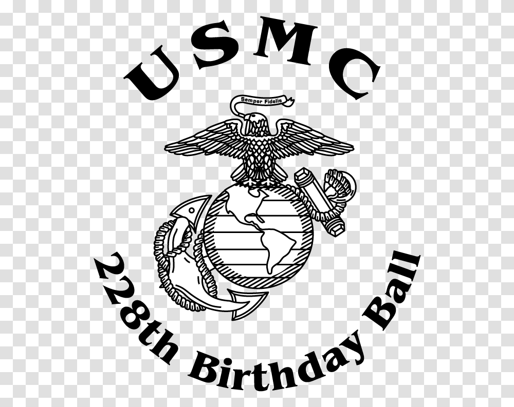 Banner Royalty Free Stock Marine Corps Logo Drawing Eagle Globe And Anchor, Emblem, Weapon, Weaponry Transparent Png