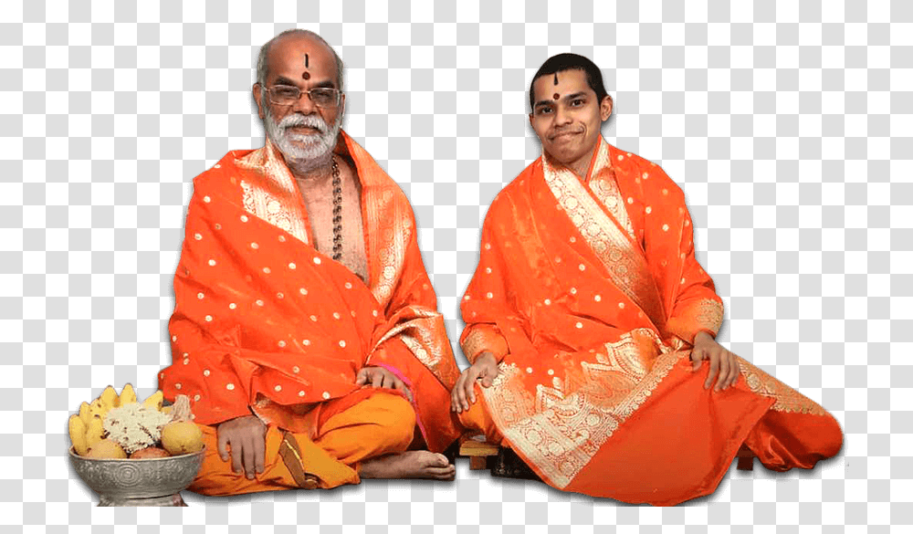 Banner Slide Gokarn Partagali Mutt Swamiji, Apparel, Person, Human Transparent Png