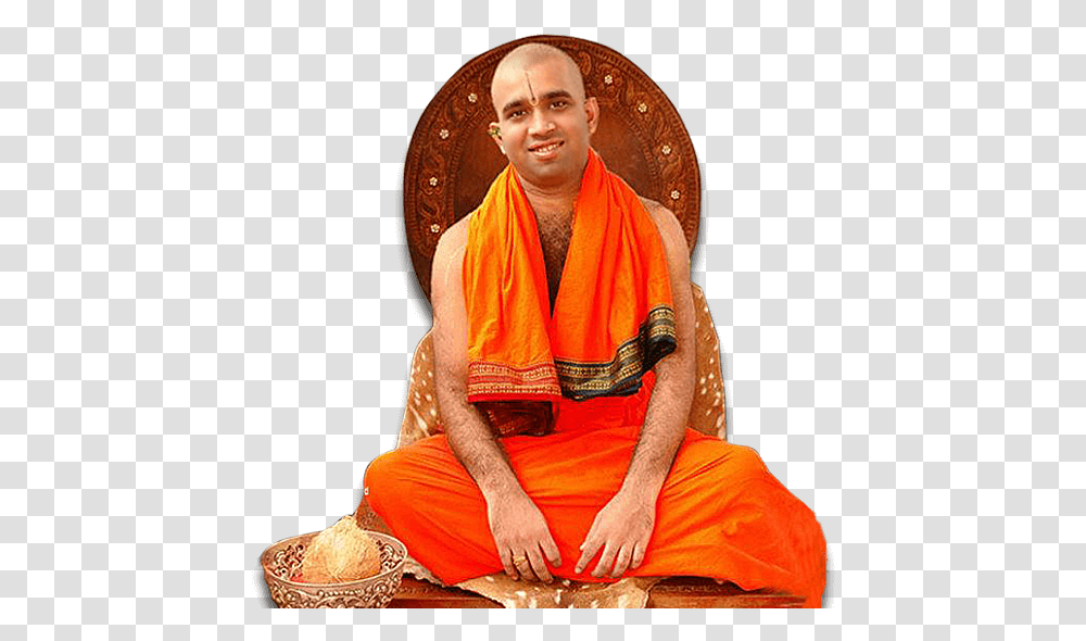 Banner Slide Hh Shrimad Samyamindra Thirtha Swamiji, Furniture, Person, Monk, Chair Transparent Png