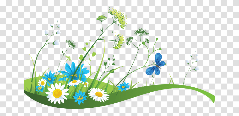 Banner Spring Illustration Free Clip Art Flowers In Meadows, Green, Plant, Vase, Jar Transparent Png