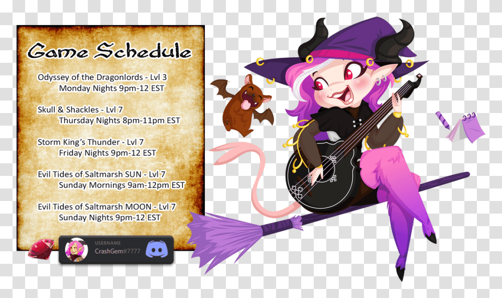 Banner With Games And Times Calendar At Bottom Of Cartoon, Guitar, Leisure Activities, Musical Instrument, Poster Transparent Png
