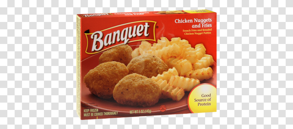 Banquet Chicken Nuggets And Fries, Fried Chicken, Food, Bread Transparent Png