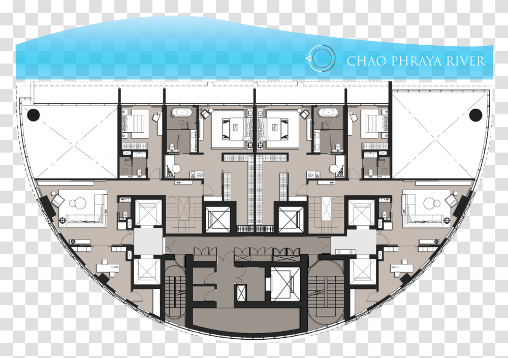 Banyan Tree Residence Riverside Bangkok Floor Plan, Diagram, Plot Transparent Png