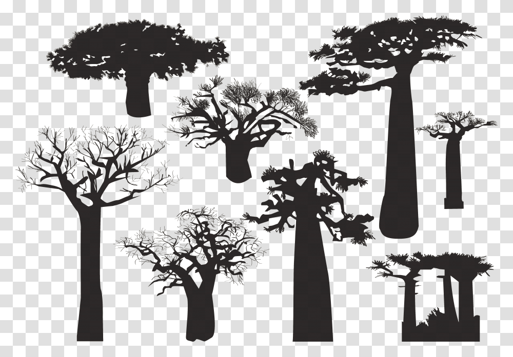 Baobab Tree Silhouette Desert Dead Tre 1275106 Baobab Tree Silhouette, Plant, Cross, Symbol, Tree Trunk Transparent Png