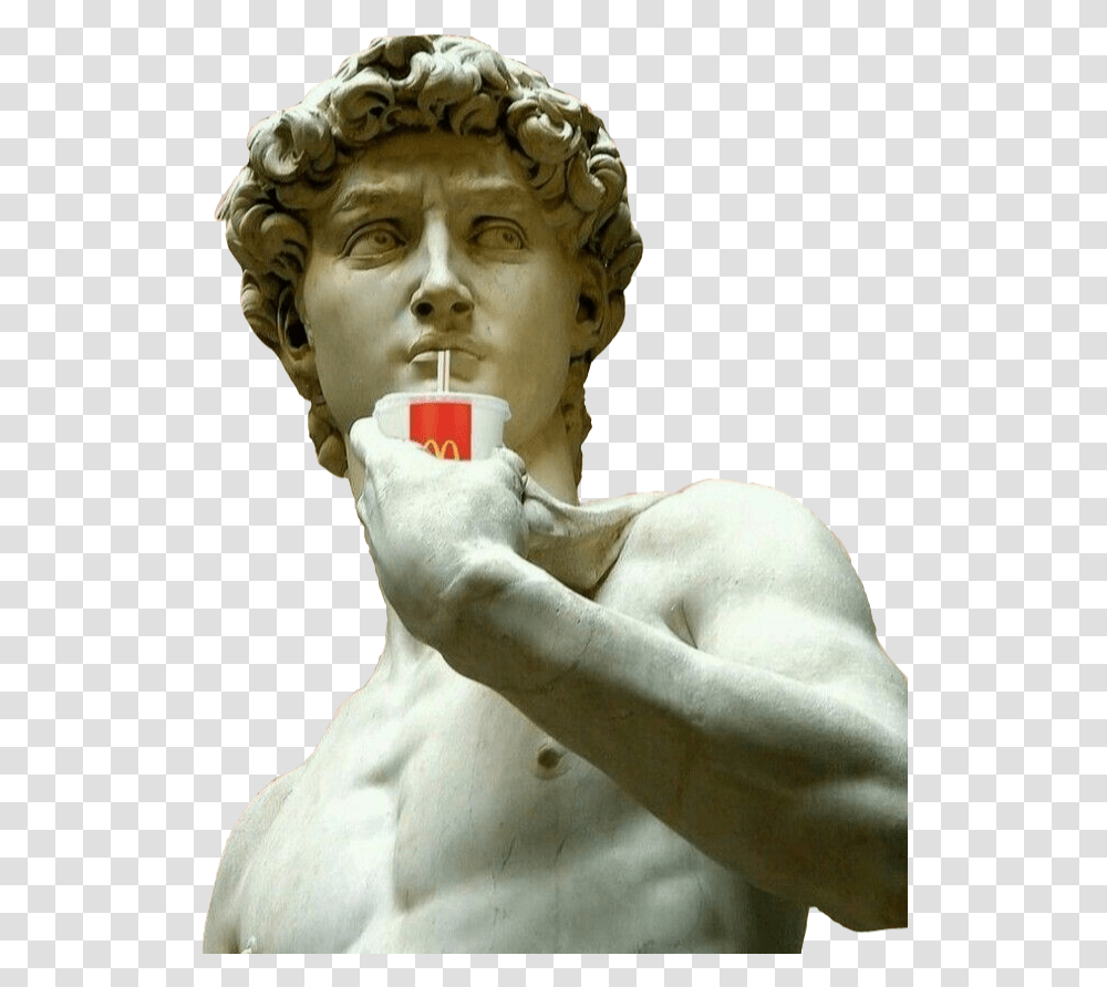 Bape Aesthetic Aesthetictumblr Mcdonalds Millenial Accademia Di Belle Arti Firenze David Statue, Head, Sculpture, Person, Human Transparent Png