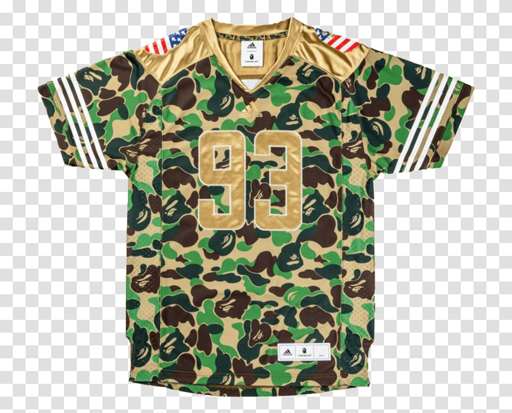 Bape X Adidas Sb Jersey GreenData Max Width 1024 Bape Adidas T Shirt, Military Uniform, Camouflage, Apparel Transparent Png