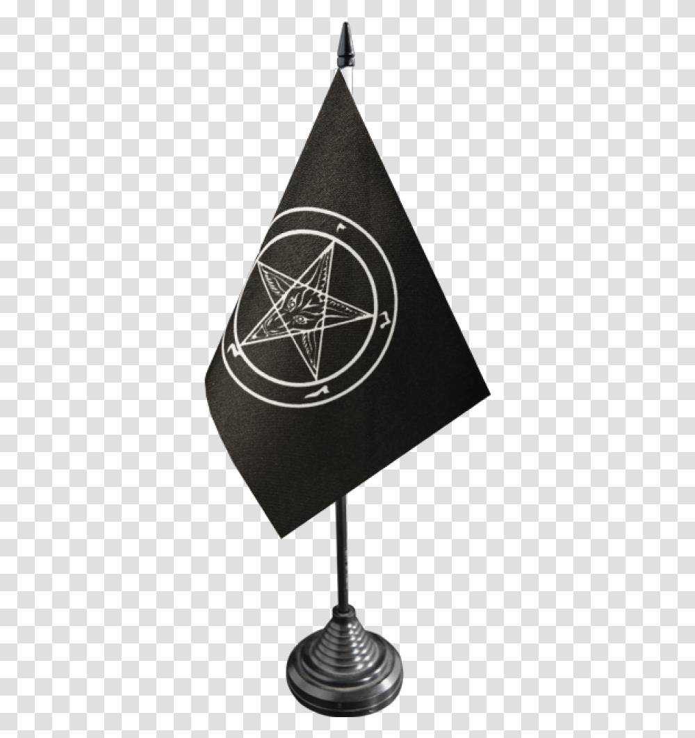 Baphomet Church Of Satan Table Flag Satanic Pentagram, Lamp, Triangle, Cowbell Transparent Png
