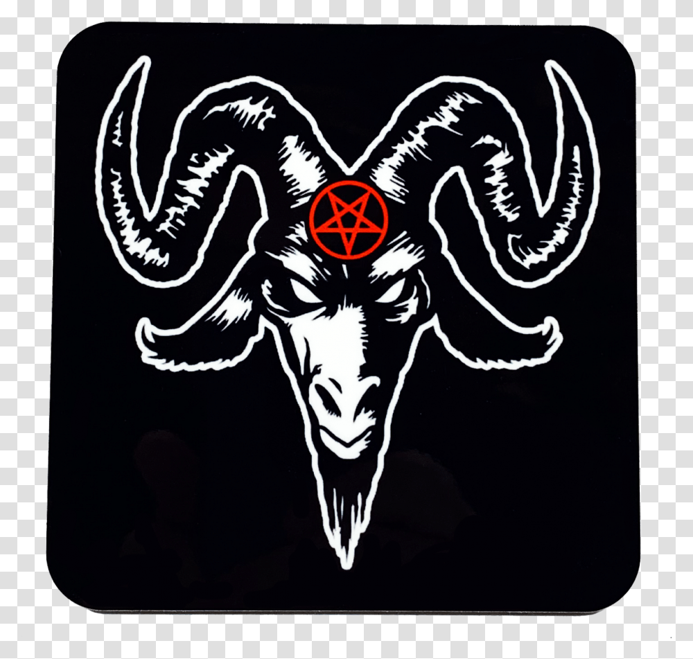 Baphomet Drink Coaster Devil Goat Head, Animal, Logo, Trademark Transparent Png