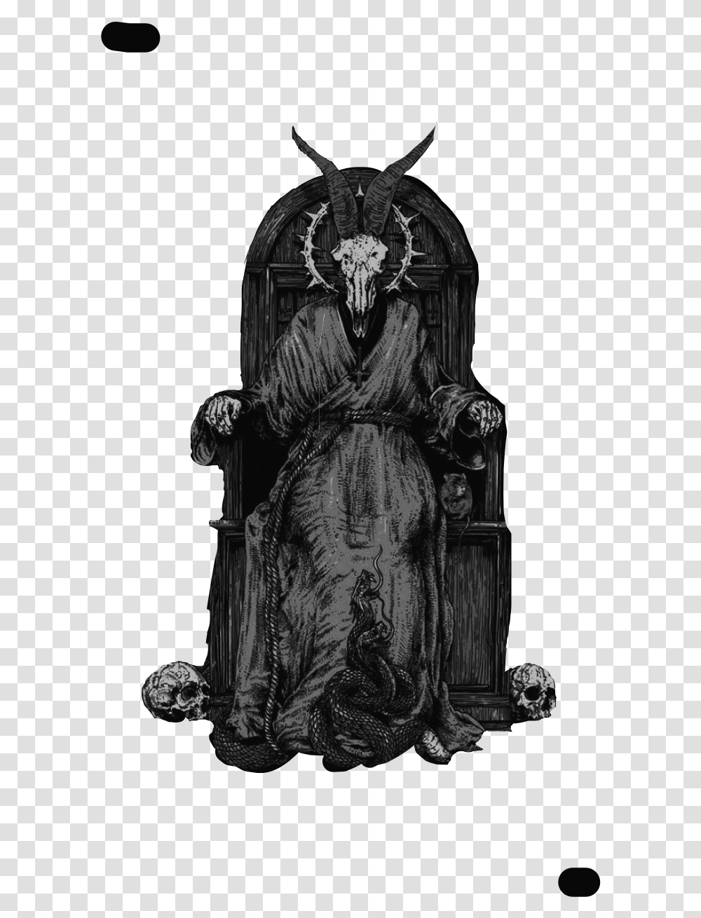 Baphomet Evil Hailsatan Art Religious Satan Devil Free Illustration, Statue, Sculpture, Person, Monument Transparent Png