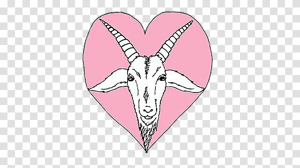 Baphomet Pink Clipart Baphomet Cute Background, Goat, Mammal, Animal, Heart Transparent Png