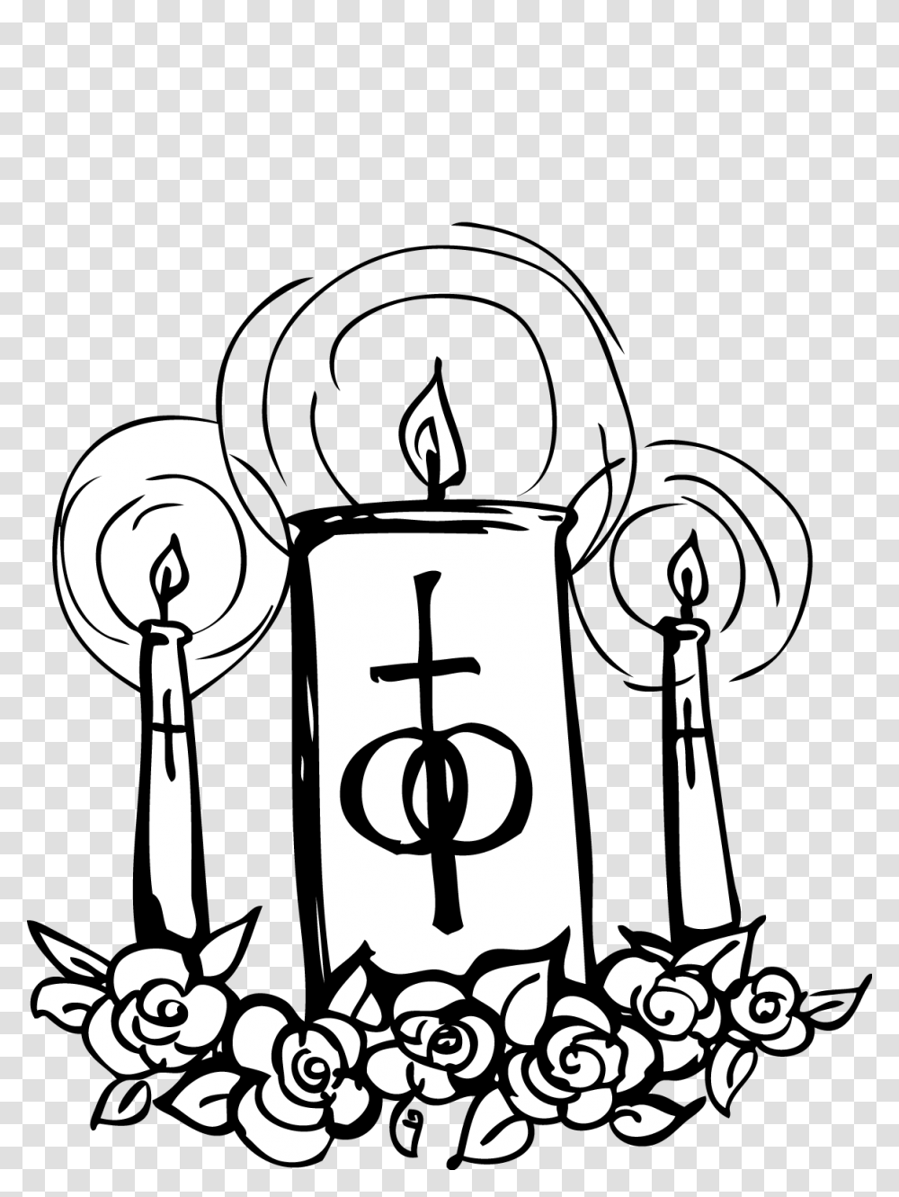 Baptism Candle Cliparts, Stencil, Number Transparent Png