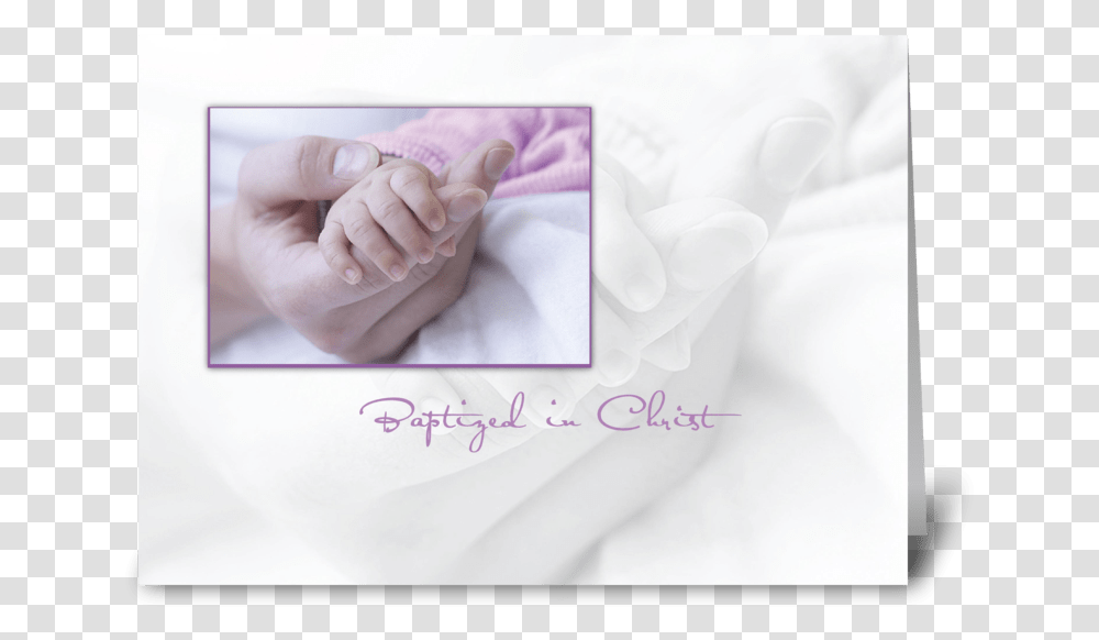 Baptism Girl Hand In Hand Greeting Card Baby, Person, Human, Finger Transparent Png