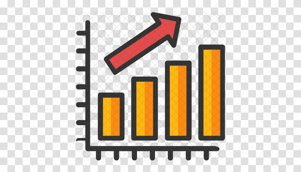 Bar Graph Icon Increase Statistics Icon, Alphabet, Text, Weapon, Weaponry Transparent Png