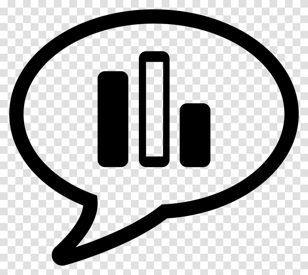 Bar Graph In Speech Bubble Polls Icon, Stencil, Hand Transparent Png