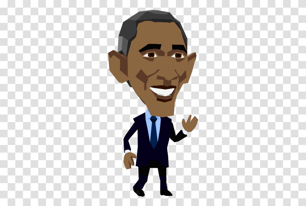 Barack Obama Caricature, Face, Person, Head, Tie Transparent Png