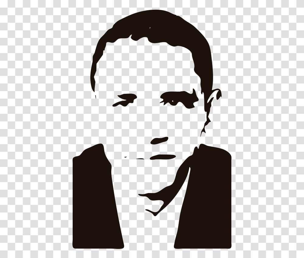 Barack Obama Illustration, Face, Head, Silhouette, Stencil Transparent Png