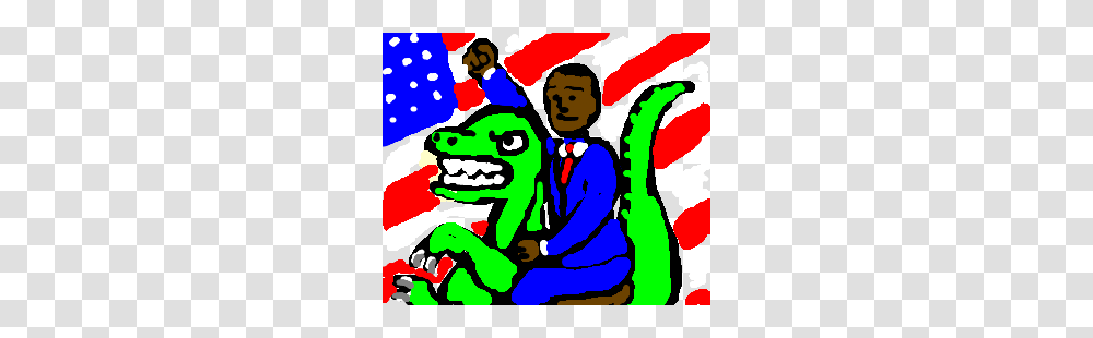 Barack Obama Riding A Velociraptor Majestically Drawing, Poster, Performer Transparent Png