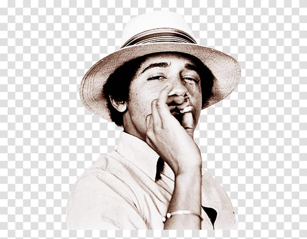 Barack Obama Smoking Weed Throw Pillow By Amy90 985450037893, Clothing, Apparel, Hat, Person Transparent Png