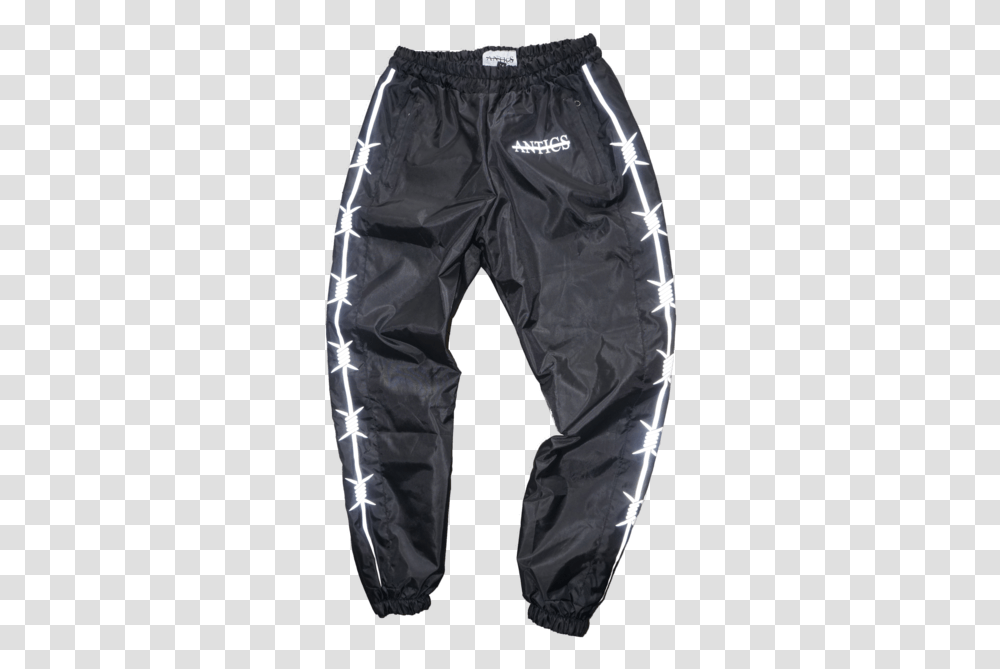 Barb Wire 3m Reflective Wind Pants Black - Antics New York Pocket, Clothing, Apparel, Coat, Shorts Transparent Png