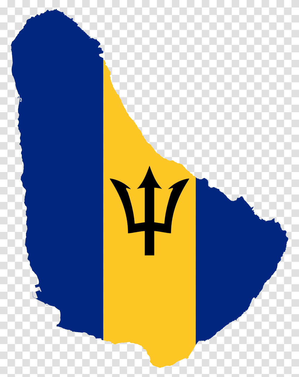 Barbados Flag Map, Weapon, Weaponry, Trident Transparent Png