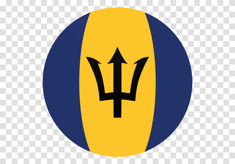 Barbados Round Flag Barbados Flag, Trident, Emblem, Spear Transparent Png