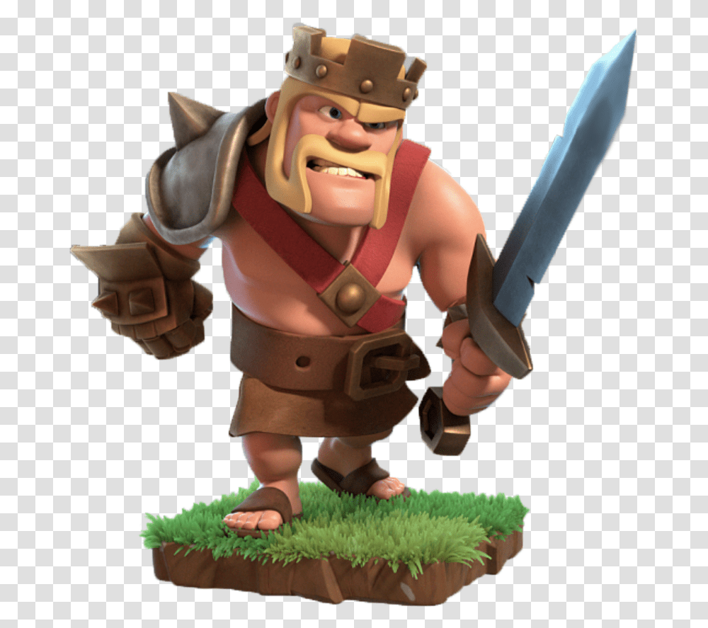 Barbare Clash Of Clans Clash Of Clans Barbarian King, Toy, Figurine, Person, Human Transparent Png