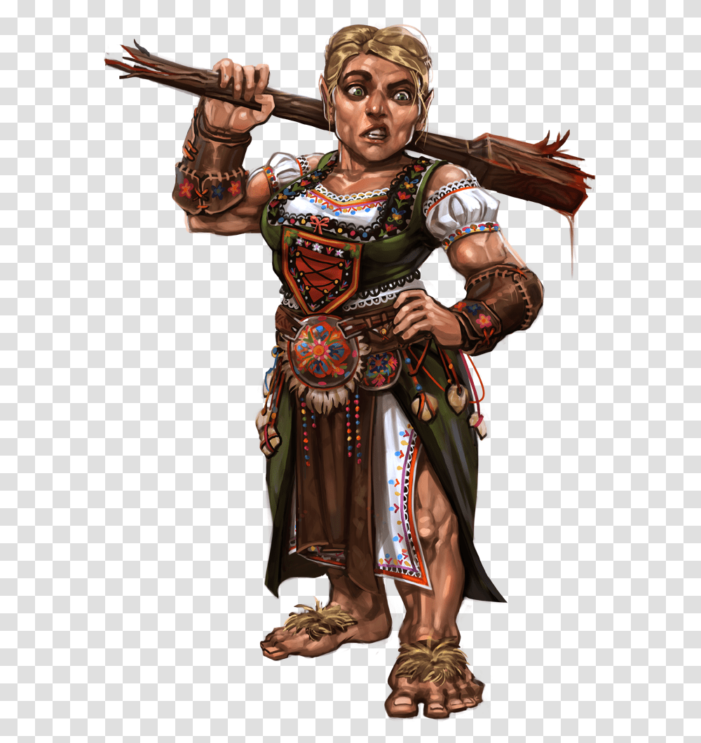 Barbarian Brielle Halfling With Great Club, Costume, Person, Human, Clock Tower Transparent Png
