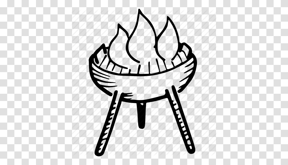 Barbecue Bbq Fire Fireplace Flame Grill Picnic Icon, Chair, Furniture, Tabletop Transparent Png