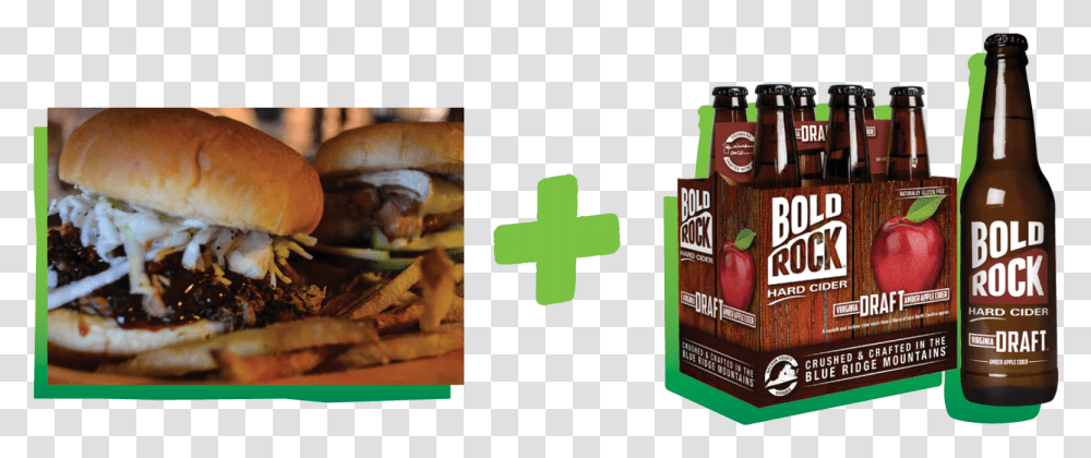 Barbecue Burger Paired With Virginia Draft Bold Rock Bold Rock, Food, Beer, Alcohol, Beverage Transparent Png