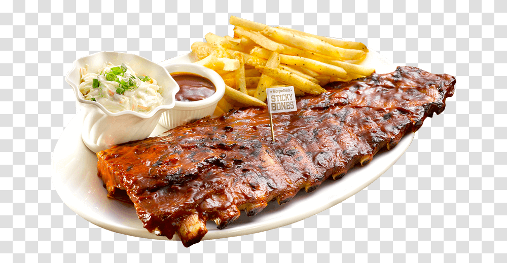 Barbecue, Food, Ribs, Fries, Steak Transparent Png